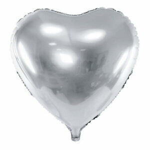 Balon Foliowe Serce Srebrny 45 cm