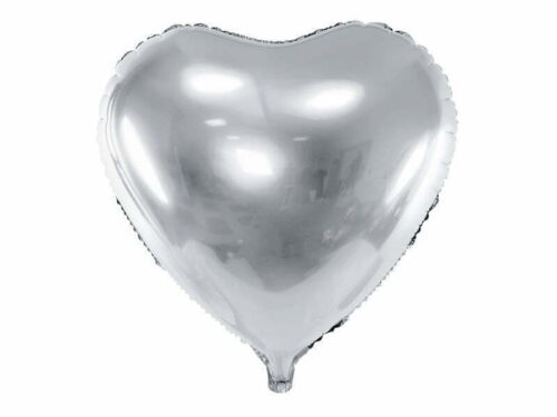 Balon Foliowe Serce Srebrny 45 cm