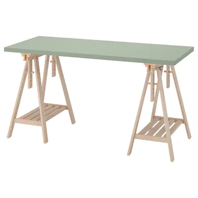 Stół drewniany miętowy